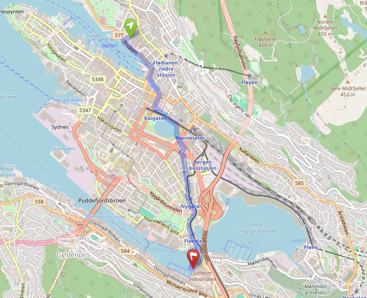 Walking directions to Ostra